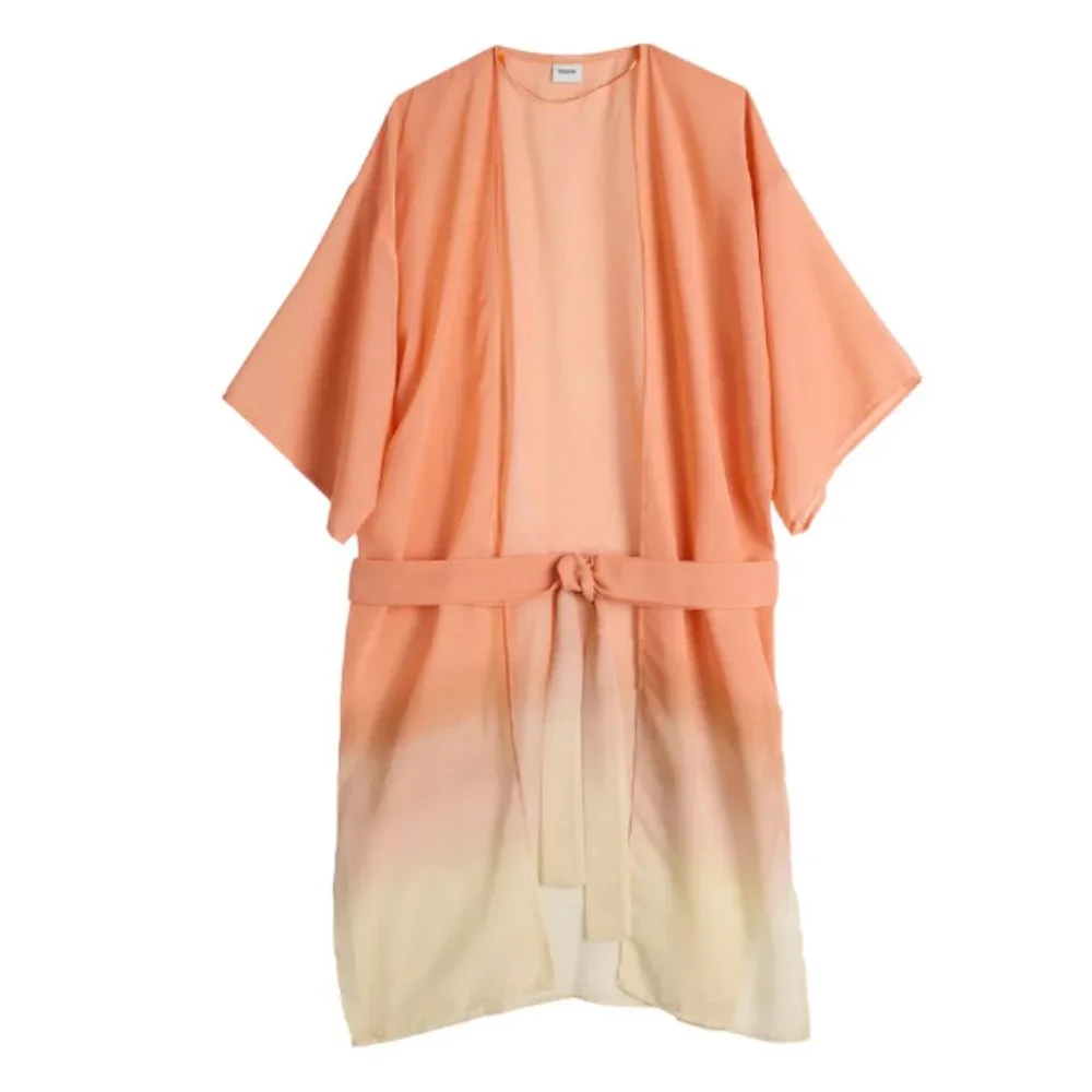 NWT SONOMA OMBRE' BELTED KIMONO (OS / CORAL)